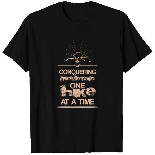 Conquering Mountain Wanderlust Hiking Hills T Shirts