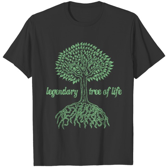 Legendary Tree Of Life Green Symbol Earth Drawing T Shirts