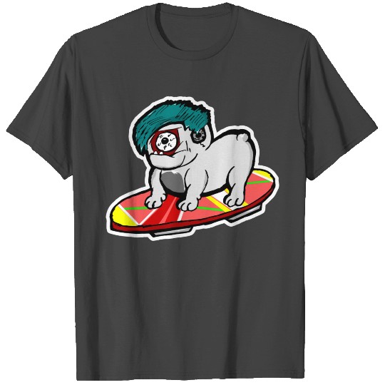 Funny Cyclops Pug Skating Hoverboard T Shirts