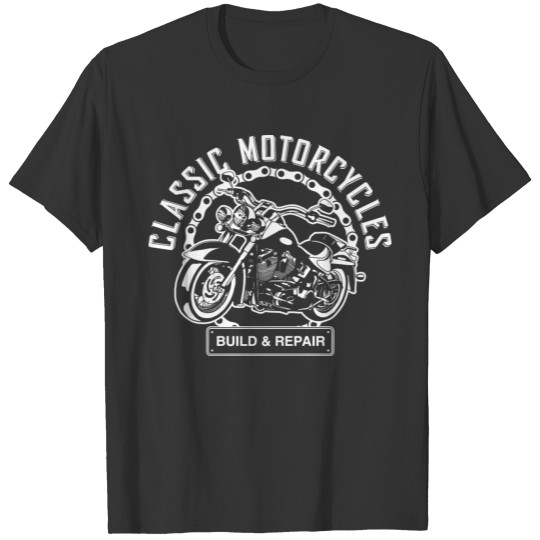 Classic American Motorcycle Chopper Build and Ride T Shirts