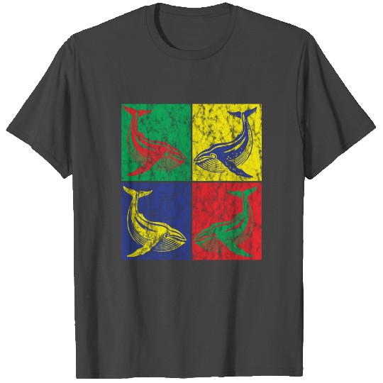 Pop Art Whale Used Look T Shirts
