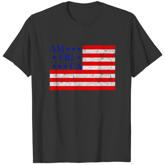 4th of July American Flag T-shirt