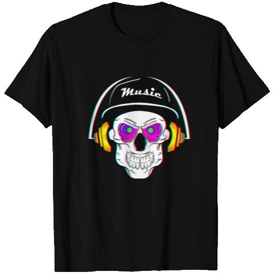 3D Skeleton Skull Bone Head Headphone Music T Shirts