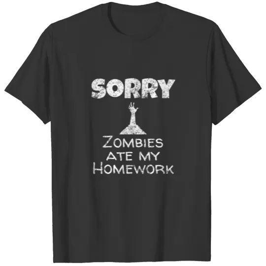 Sorry Zombies Ate My Homewok Vintage Back to School T Shirts