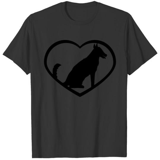 black shape heart i love love seat sitting dog cut T Shirts