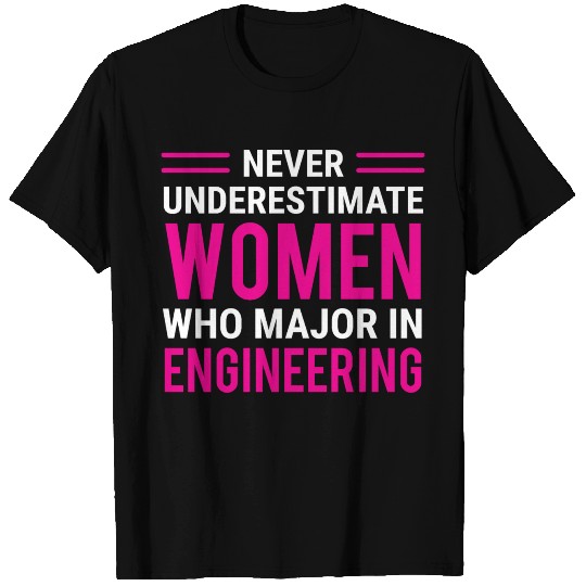 Never Underestimate Women Engineering T Shirts