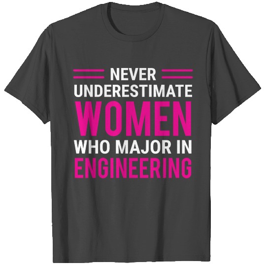 Never Underestimate Women Engineering T Shirts