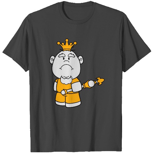 crown king prince big head little man boy face sad T Shirts
