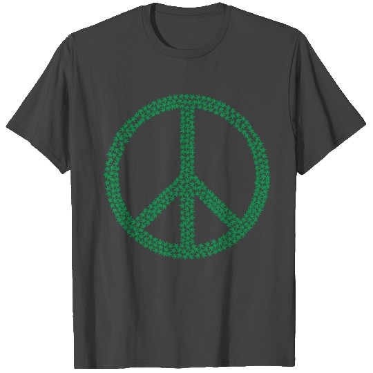 Marijuana Peace Sign made from Cannabis Leaves T Shirts