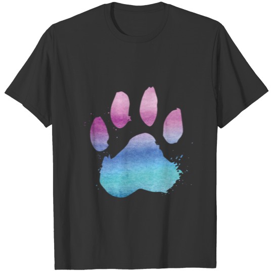 Watercolor Pawprint Animal Cute Cule Awesome Nice T Shirts