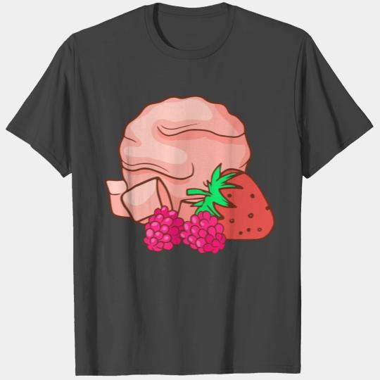 Raspberry Strawberry Icecream Gelato Sundae Summer T Shirts