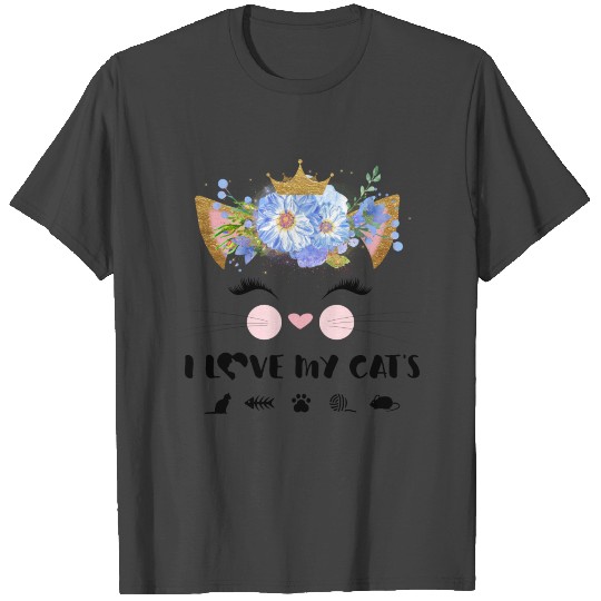 CAT FACE I LOVE MY CATS T Shirts