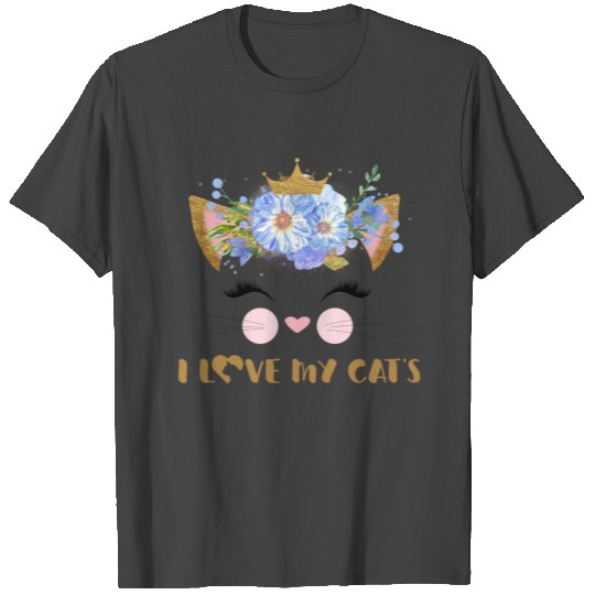 CAT FACE I LOVE MY CATS T Shirts