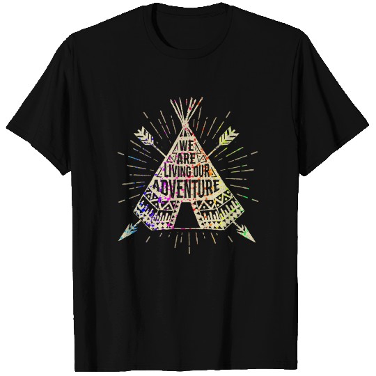 We Are Living Our Adventure Native American Paint Spatter T Shirts