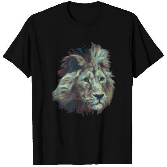 Sad old Fallen Lion Artwork Design dessert style T Shirts