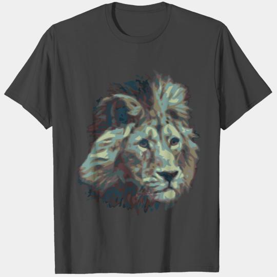 Sad old Fallen Lion Artwork Design dessert style T Shirts