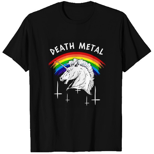 Death Metal Rainbow Unicorn T Shirts