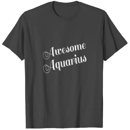 Awesome Aquarius Zodiac Astrology Horoscope Symbols Graphic T Shirts design White