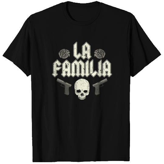 LA FAMILIA Guns and roses T Shirts