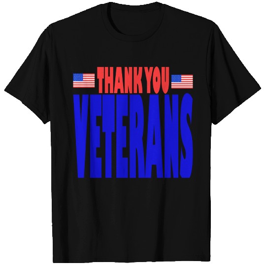 USAts THANK YOU VETERANS us flag bluz T Shirts