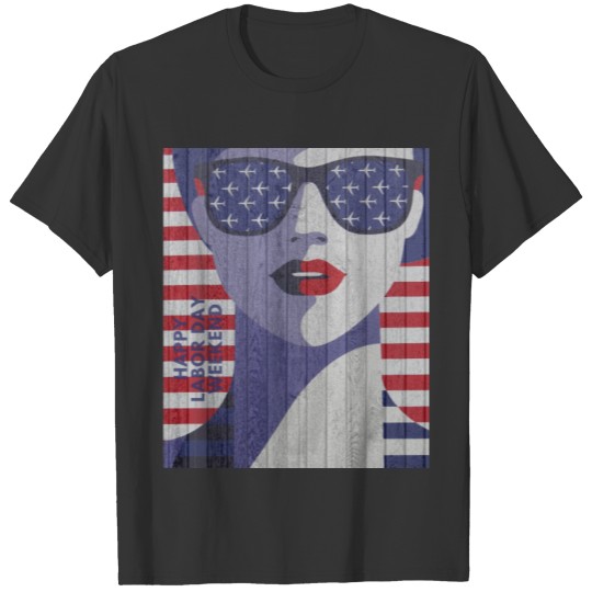 Happy Labor Day Wood Mural Vintage Retro T Shirts