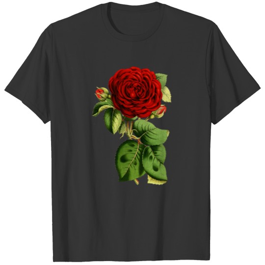 Red rose design T Shirts