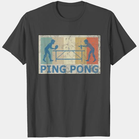 Retro Vintage Style Table Tennis Ping Pong Player T Shirts
