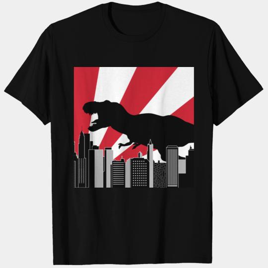 god zilla Trex in Tokyo Japan T Shirts