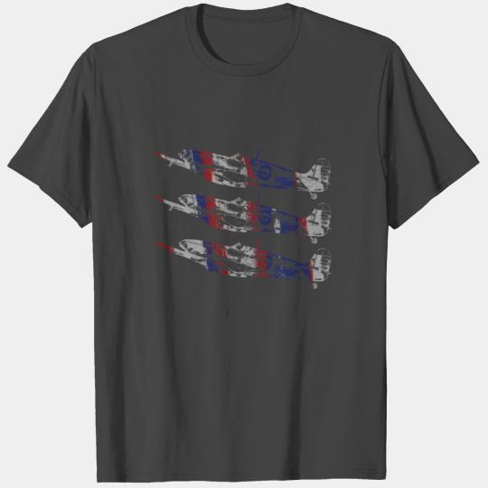 Three Spitfire British Warplanes T Shirts