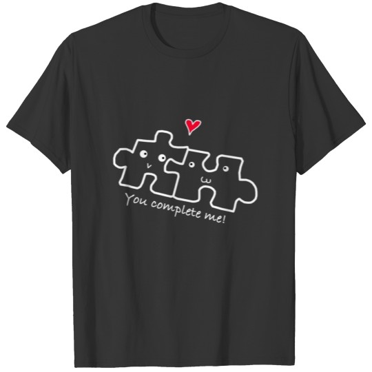 Puzzle love valentinesday heart T-shirt