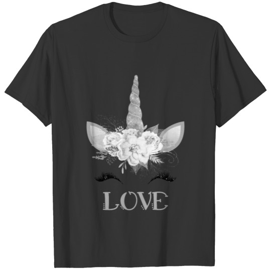 SILVER UNICORN LOVE T Shirts