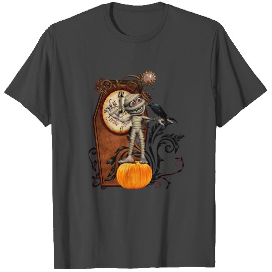 Funny mummy with crow and pumpkin T Shirts