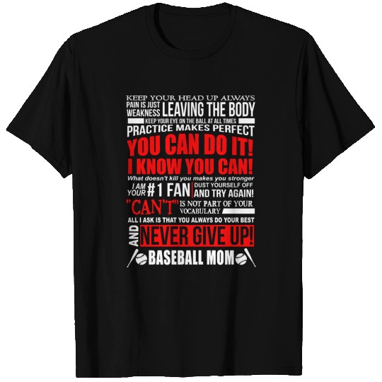 BASEBALL MOM NEVER GIVE UP T Shirts