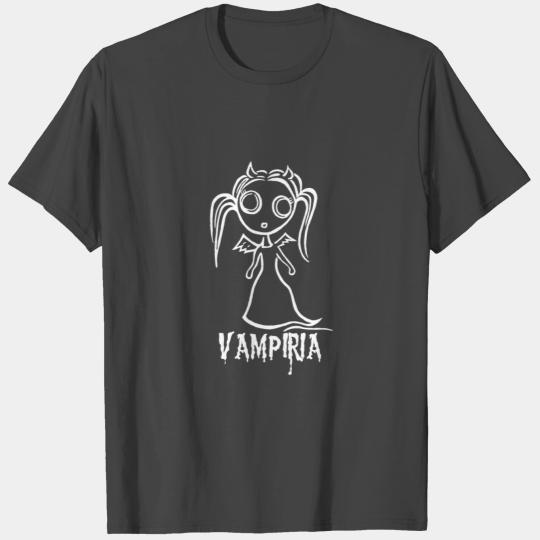 Vampiria - Little Vampire Girl with Bat Wings T Shirts