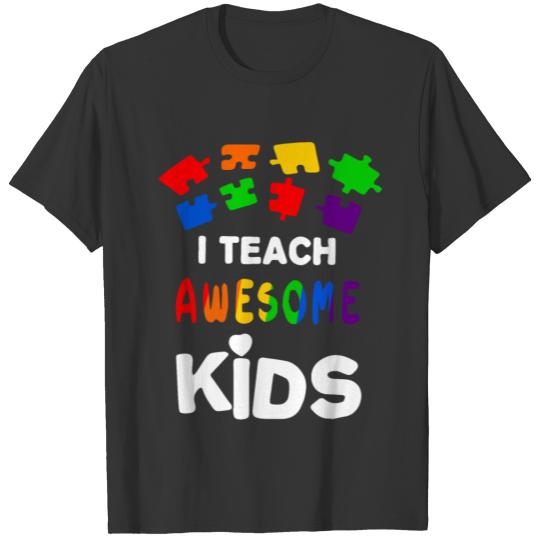 I Teach Awesome Kids Women s Autism Awareness Mont T-shirt