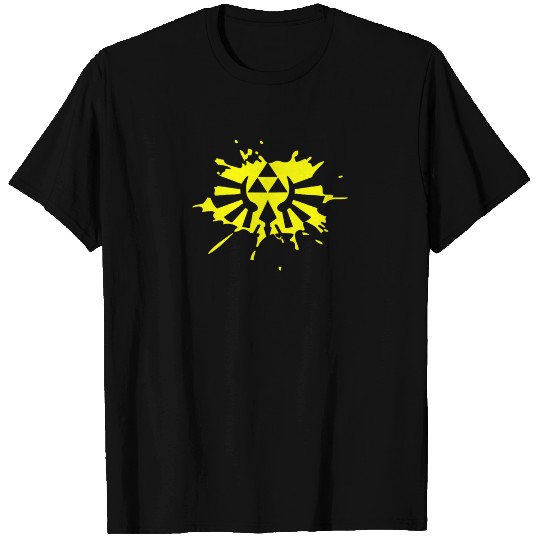 Zelda Link Hylian Shield Triforce Splat T Shirts