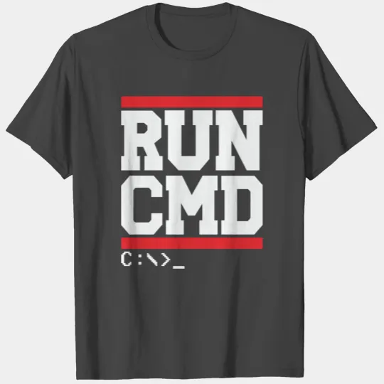 Logo - funny software programmer coder - run cmd T Shirts