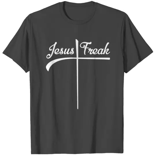 Logo - jesus freak dark with script lettering T Shirts