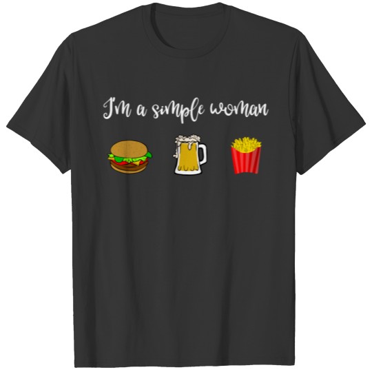 Foodie Simple Woman Burgers T-shirt