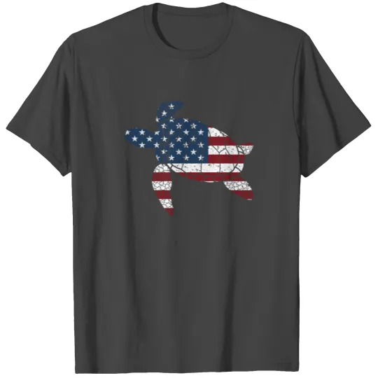 Sea Turtle American Flag american pride flag! T Shirts