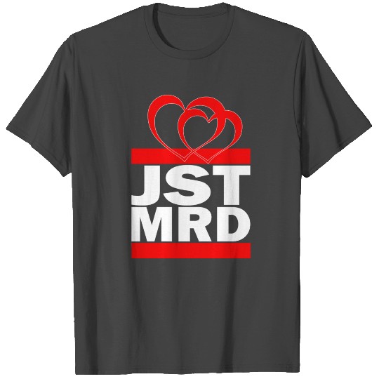 Just Married with hearts T Shirts