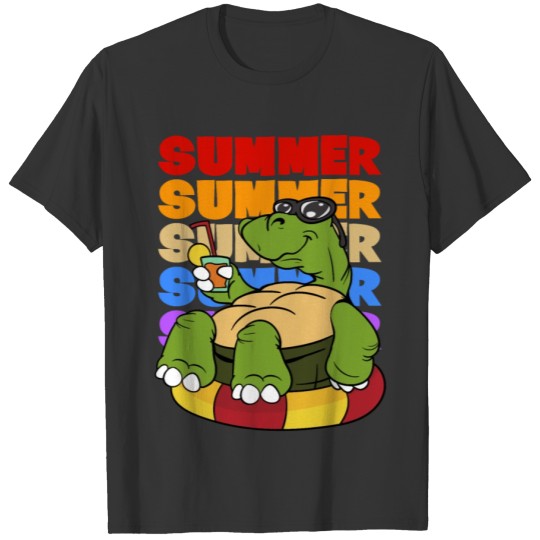 Retro Vintage Style Summer Turtle Cocktail Holiday T Shirts