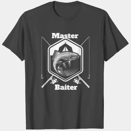 Master Baiter, Humor Fishing Slogan, Fisherman Fishing Lovers T Shirts