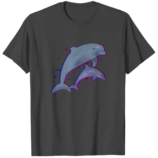 Aesthethic Vaporwave Dolphin Glitch 1990s Retro D T Shirts
