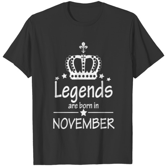 Legends Are Born in November Queen Birthday Gift T-shirt