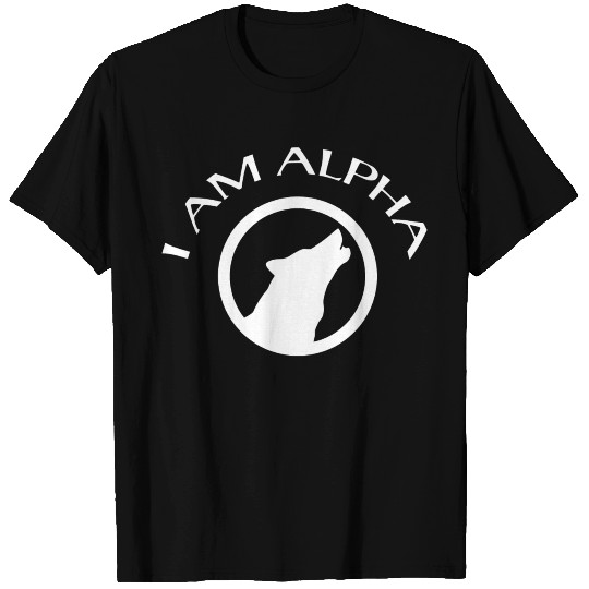 Logo - howling wolf i am alpha werewolf design T Shirts