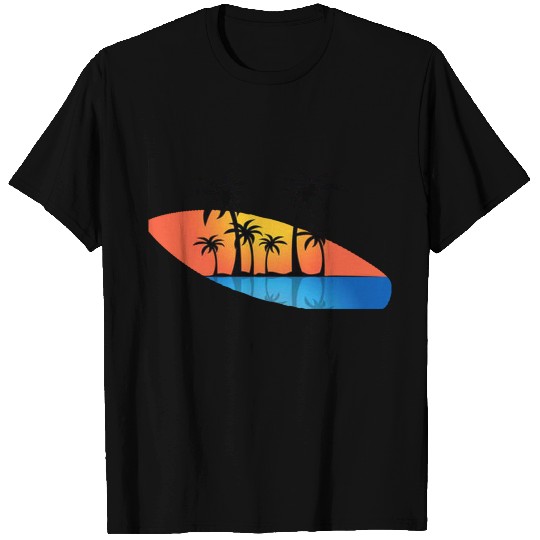 Surf Board And Ocean T Shirts