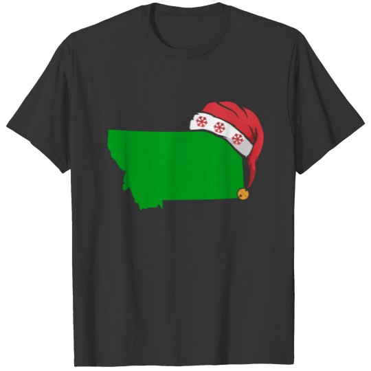 Montana Christmas Cute Christmas Gift Green US State T Shirts