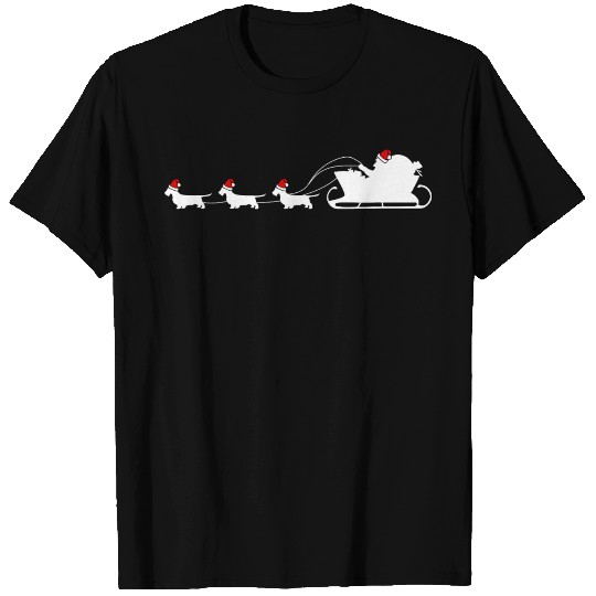 Dachshund wirehaired, Santa Xmans Christmas slide T Shirts