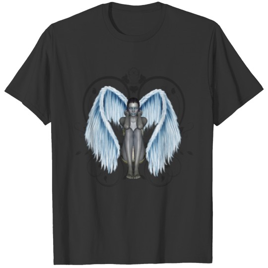Beautiful fairy with blue wings T-shirt